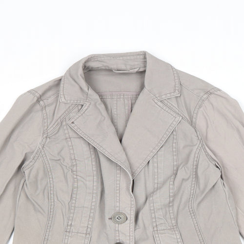 BHS Womens Grey Jacket Blazer Size 10 Buckle