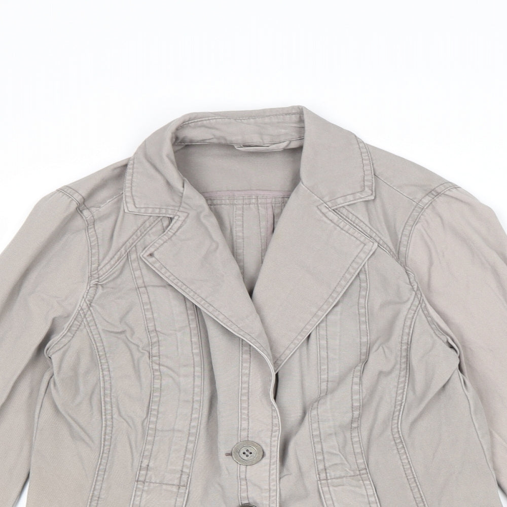 BHS Womens Grey Jacket Blazer Size 10 Buckle