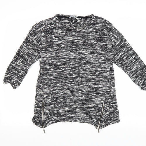 Peacocks Womens Grey Boat Neck Cotton Pullover Jumper Size 8
