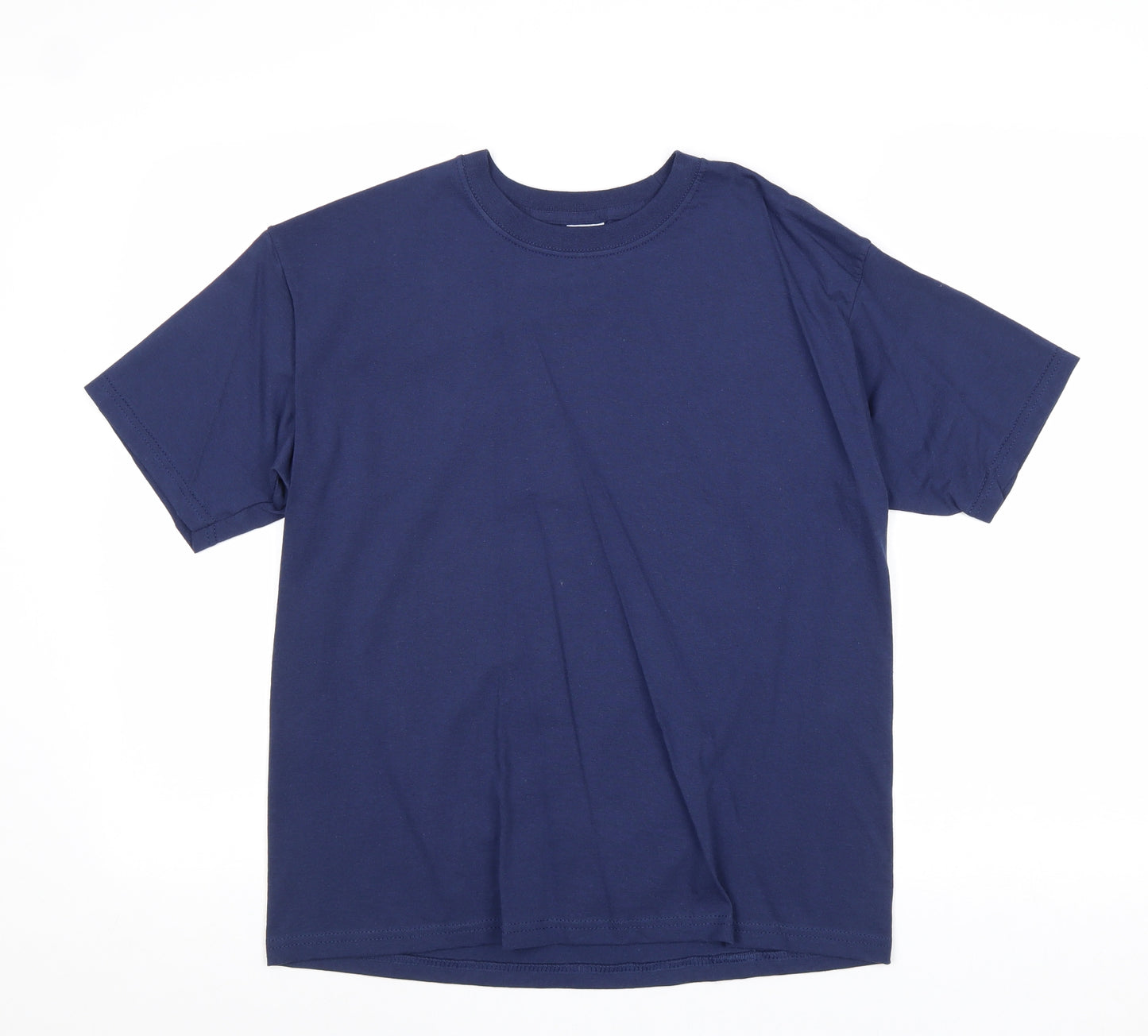 Preworn Mens Blue Cotton T-Shirt Size M Round Neck