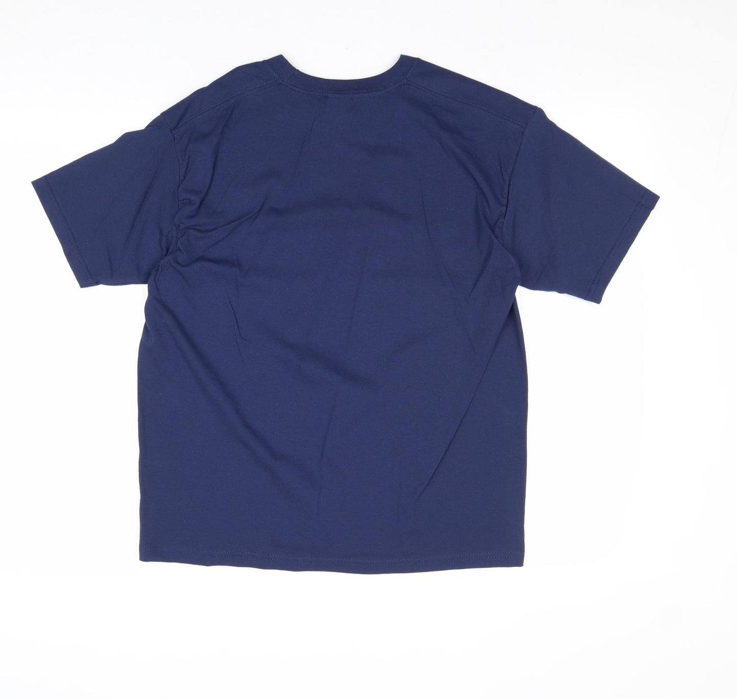 Preworn Mens Blue Cotton T-Shirt Size M Round Neck