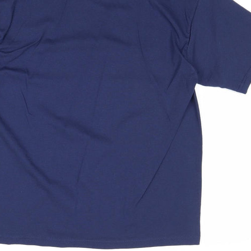 Preworn Mens Blue Cotton T-Shirt Size M Round Neck