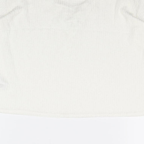 Divided by H&M Womens Ivory Viscose Basic Blouse Size S V-Neck