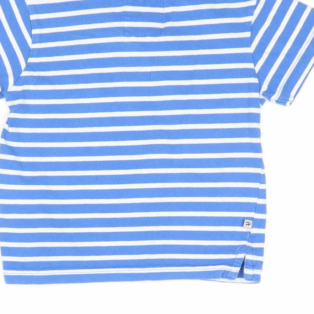 Hadleigh London Boys Blue Striped 100% Cotton Basic T-Shirt Size 2-3 Years Round Neck Pullover - Voyager