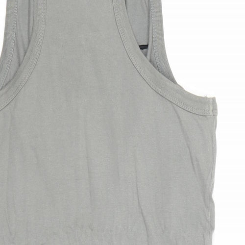 Preworn Mens Grey Cotton T-Shirt Size M Round Neck