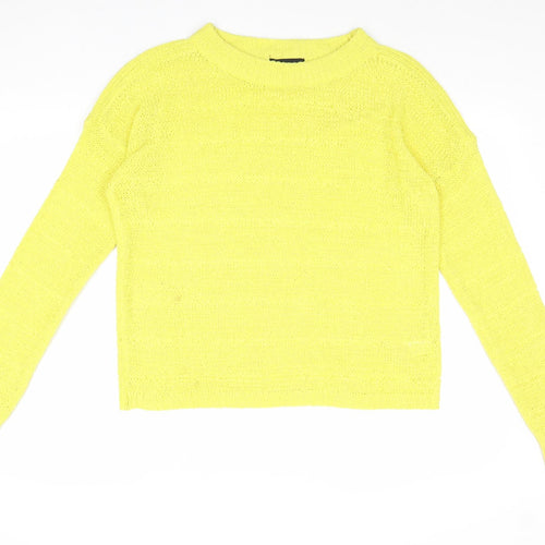 Atmosphere Womens Yellow Boat Neck Acrylic Pullover Jumper Size 14