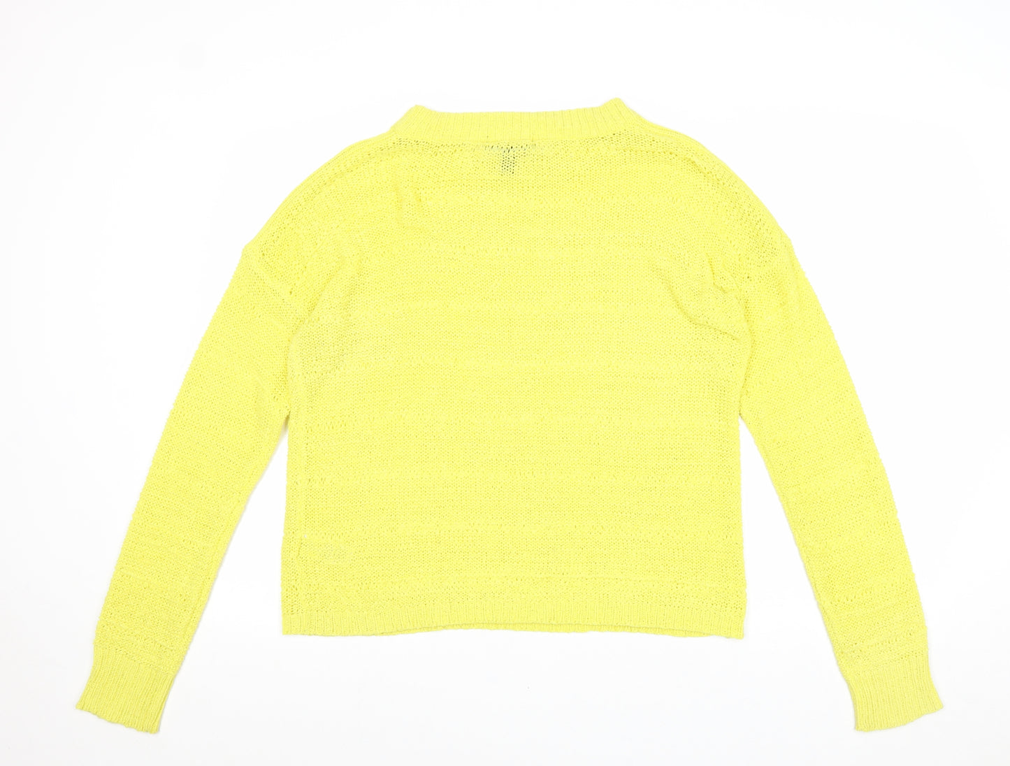 Atmosphere Womens Yellow Boat Neck Acrylic Pullover Jumper Size 14
