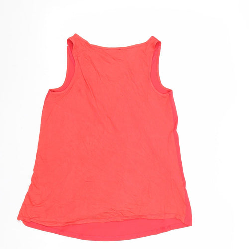 Warehouse Womens Red Polyester Basic Tank Size 10 V-Neck