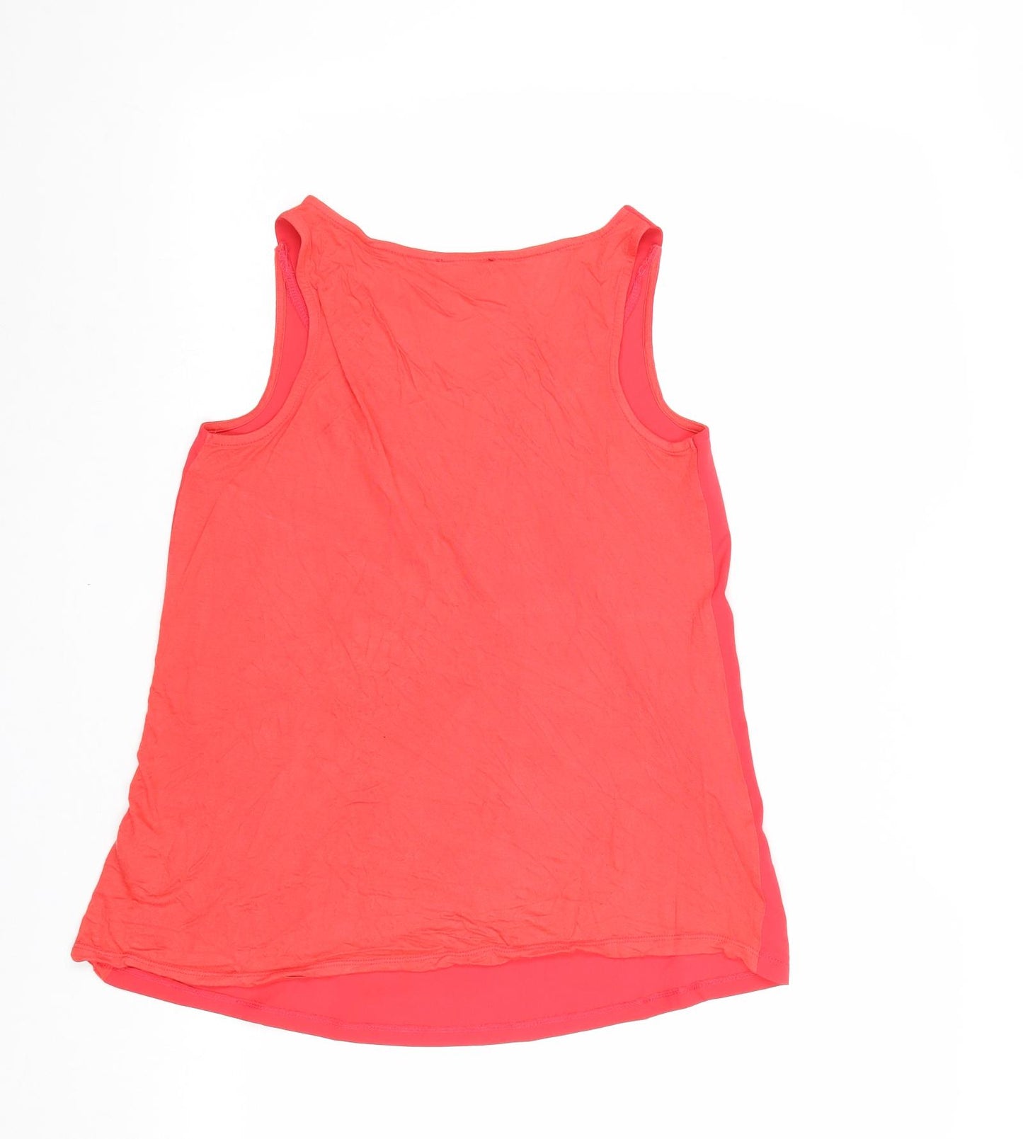 Warehouse Womens Red Polyester Basic Tank Size 10 V-Neck