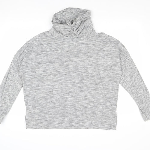 New Look Womens Grey Roll Neck Cotton Pullover Jumper Size L