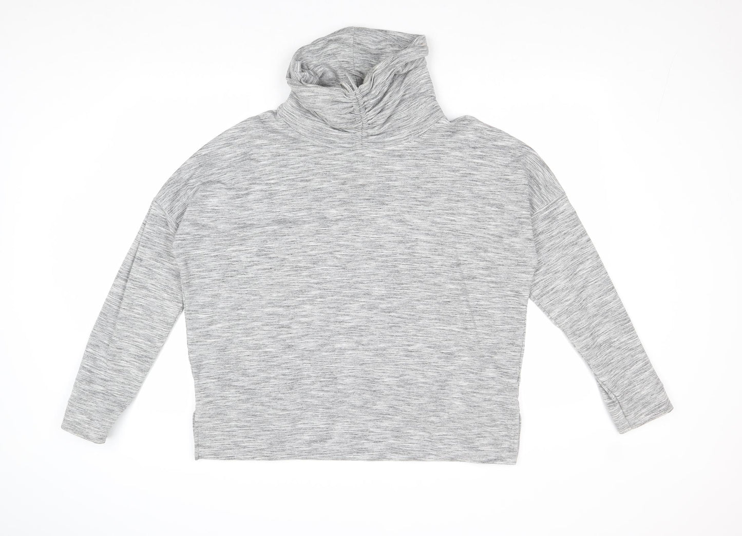 New Look Womens Grey Roll Neck Cotton Pullover Jumper Size L