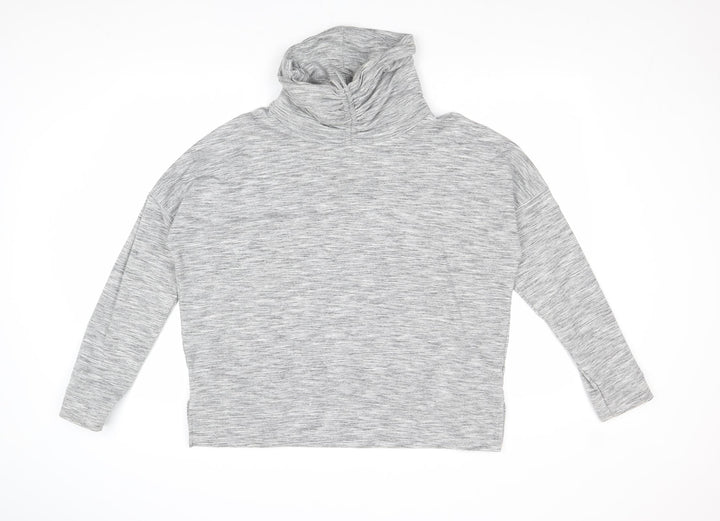 New Look Womens Grey Roll Neck Cotton Pullover Jumper Size L