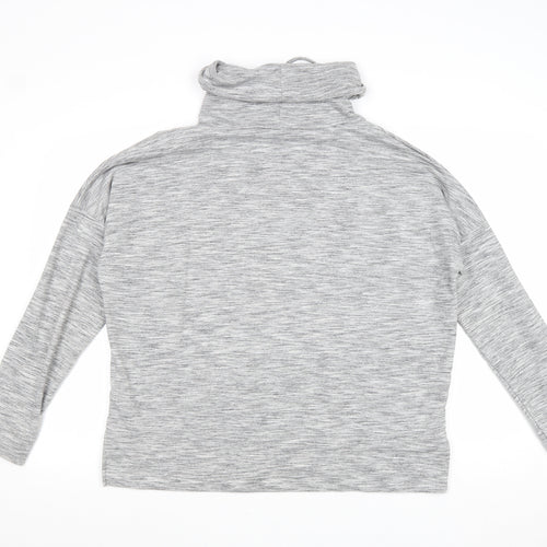 New Look Womens Grey Roll Neck Cotton Pullover Jumper Size L