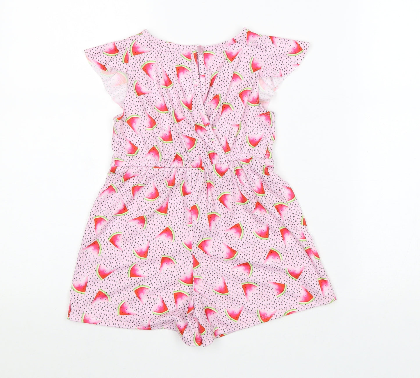 Very Girls Pink Geometric Polyester Playsuit One-Piece Size 4-5 Years Button