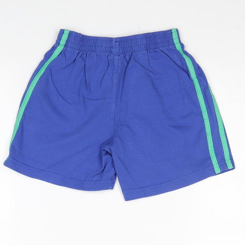 TU Boys Blue Striped Cotton Sweat Shorts Size 5 Years Regular Drawstring - Waist 20, Athl. Dept.