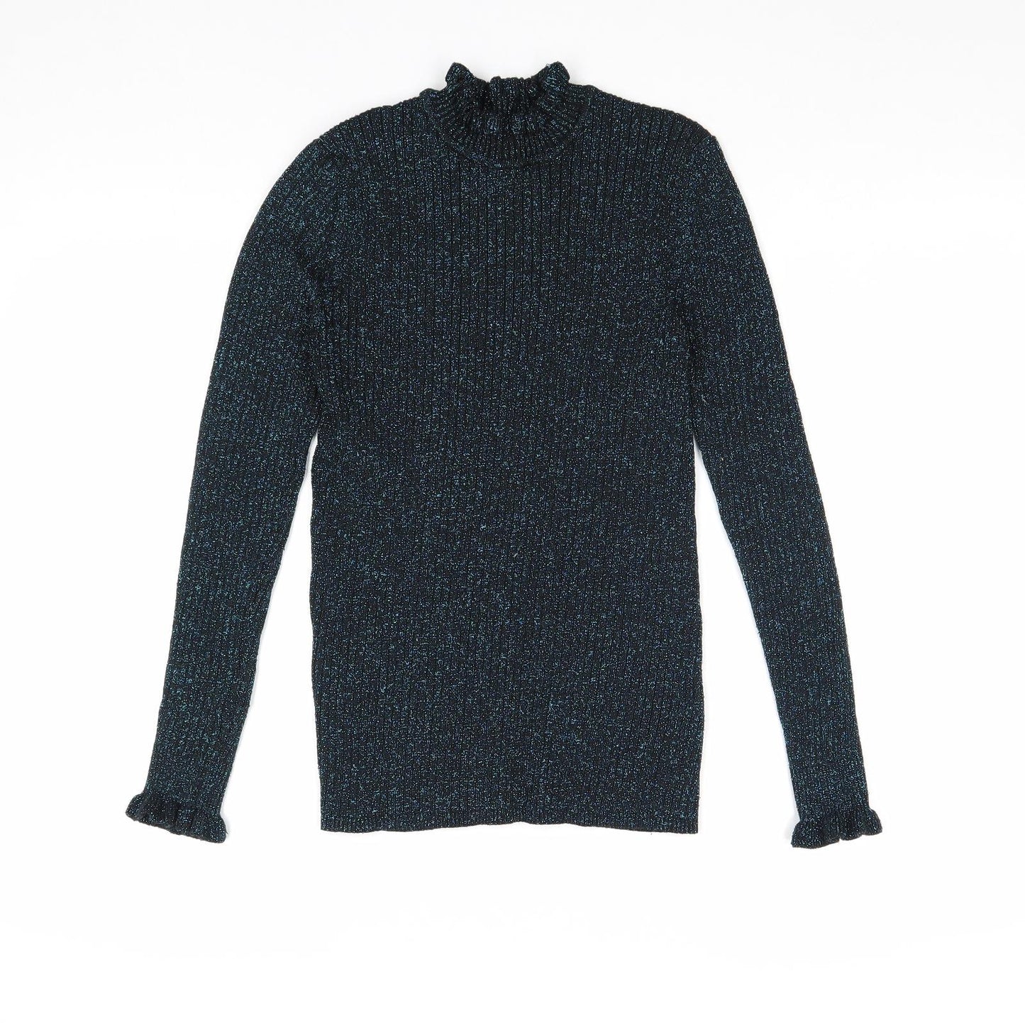 Papaya Womens Black High Neck Polyester Pullover Jumper Size 12