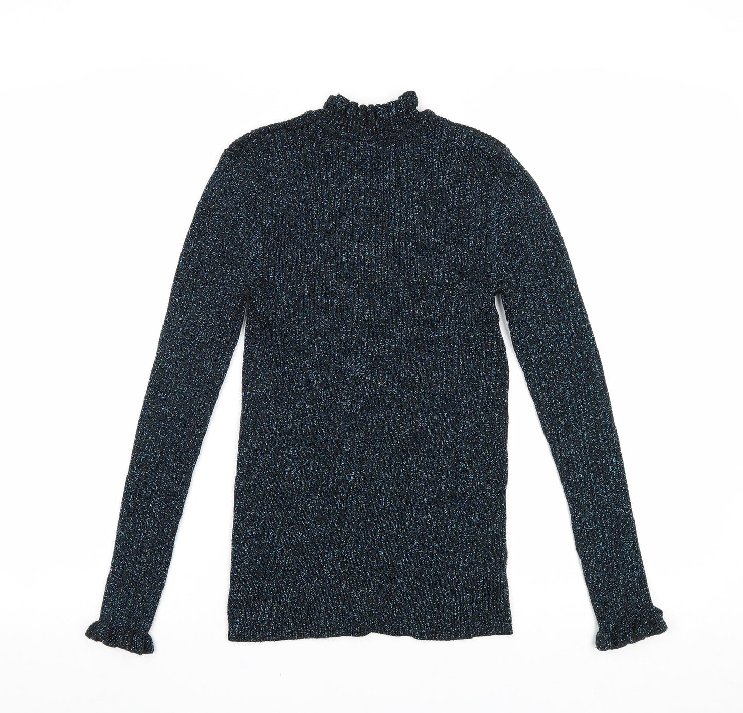 Papaya Womens Black High Neck Polyester Pullover Jumper Size 12