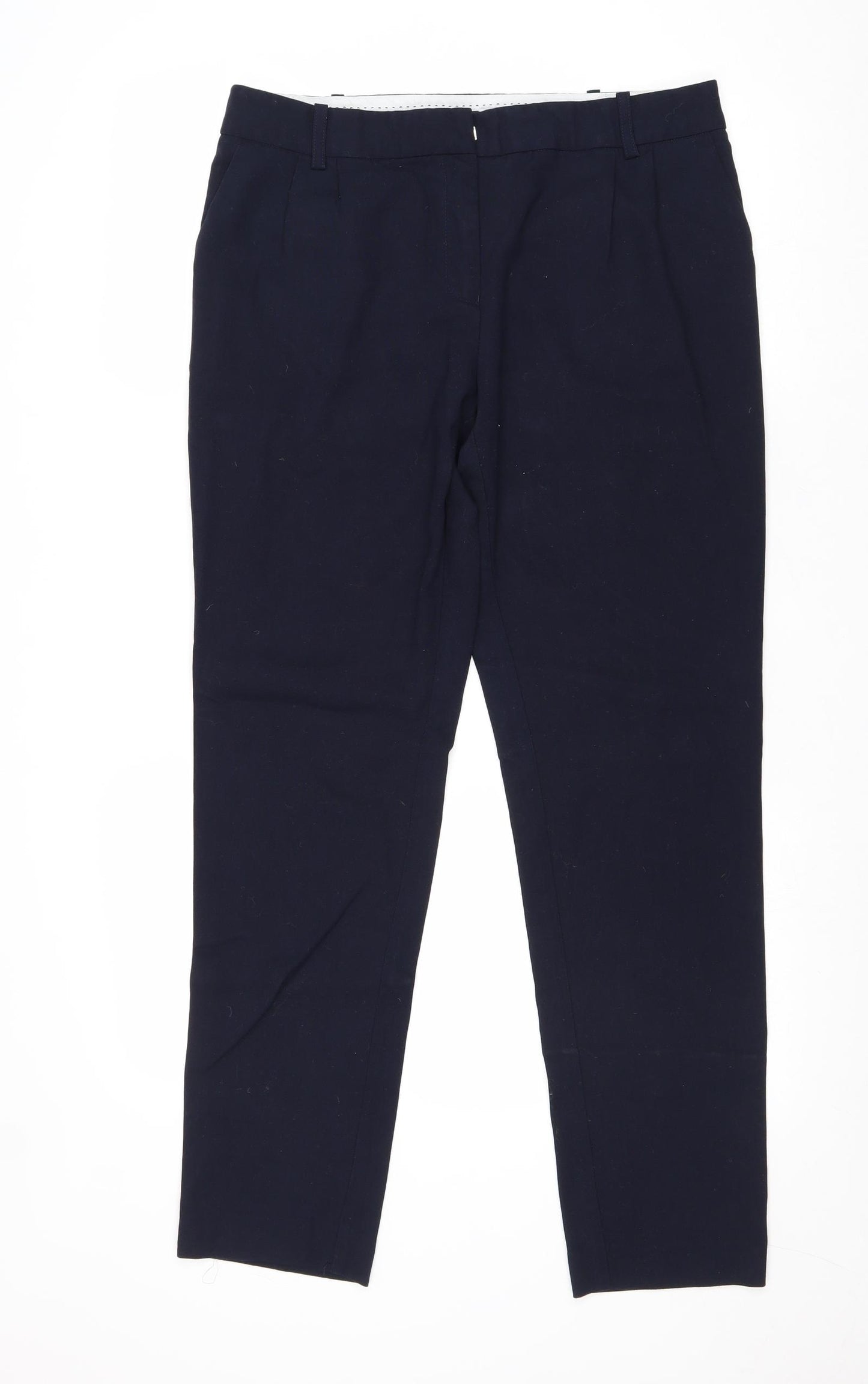 NEXT Womens Blue Polyester Chino Trousers Size 12 Regular Zip