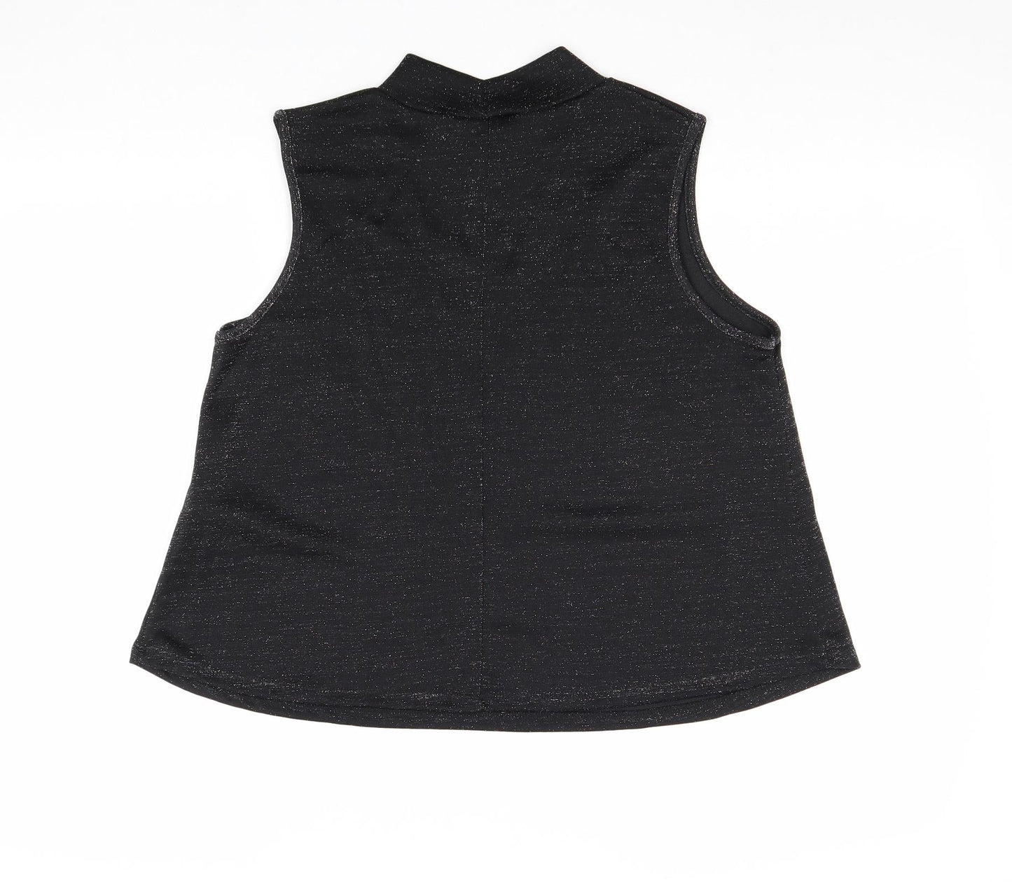 Primark Womens Black Geometric Polyester Basic Tank Size M Mock Neck