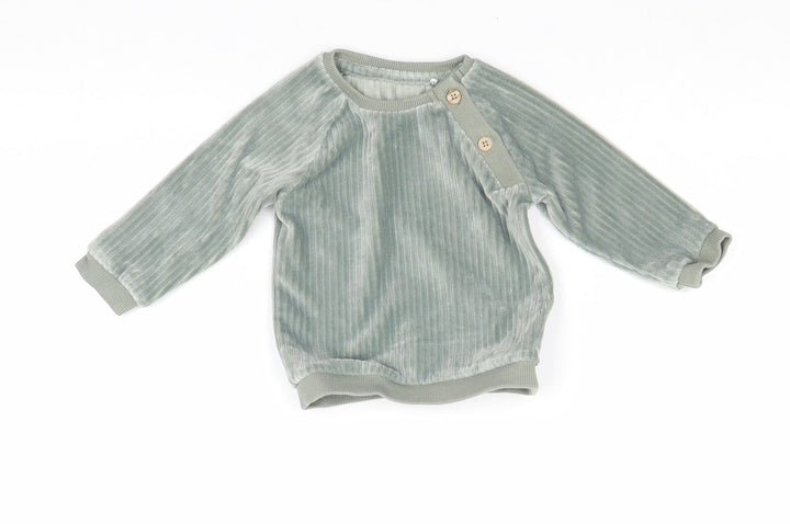 TU Boys Green Polyester Basic T-Shirt Size 3-6 Months Round Neck Button