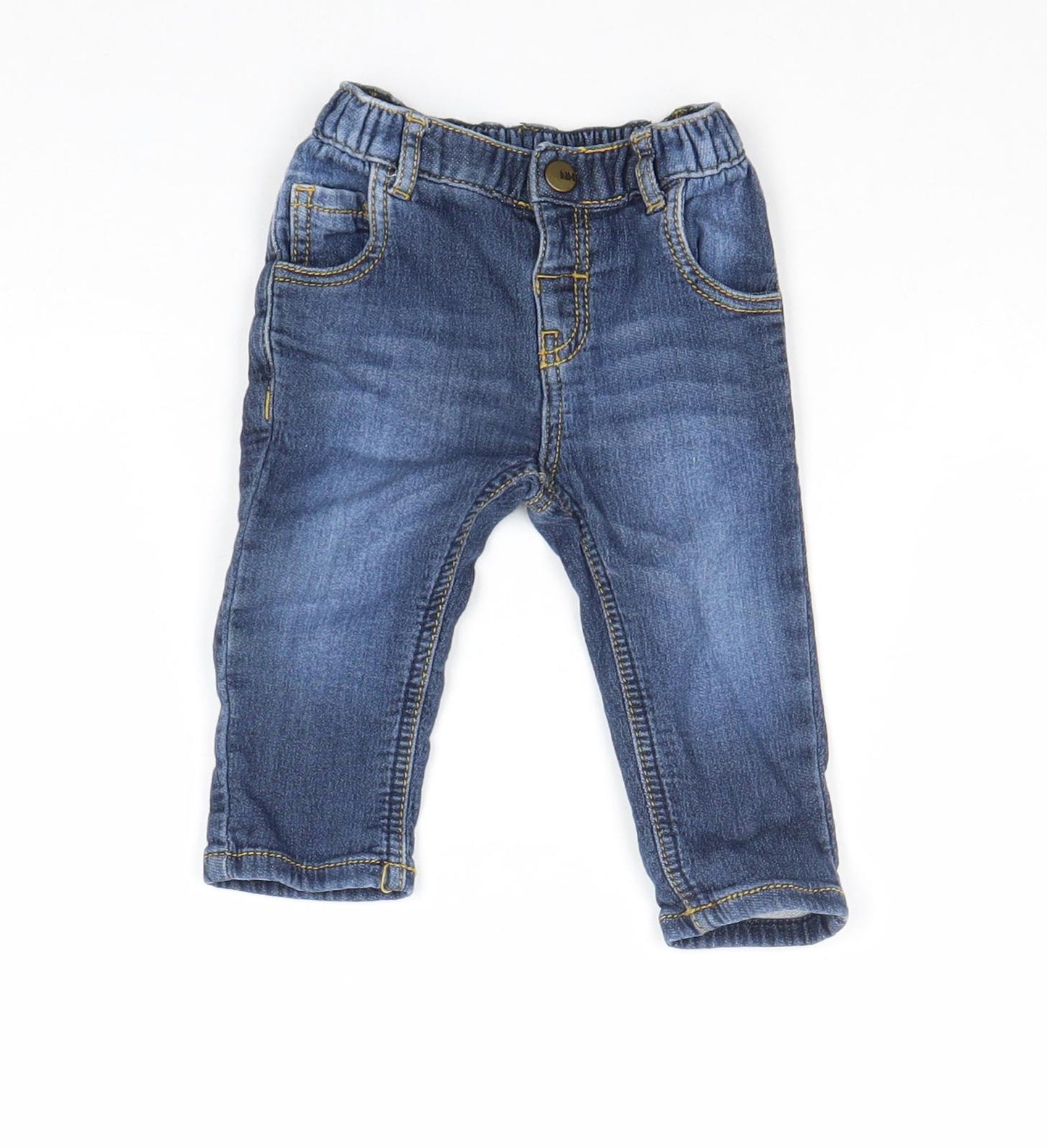 Nutmeg Boys Blue Cotton Jogger Jeans Size 3-6 Months Pullover