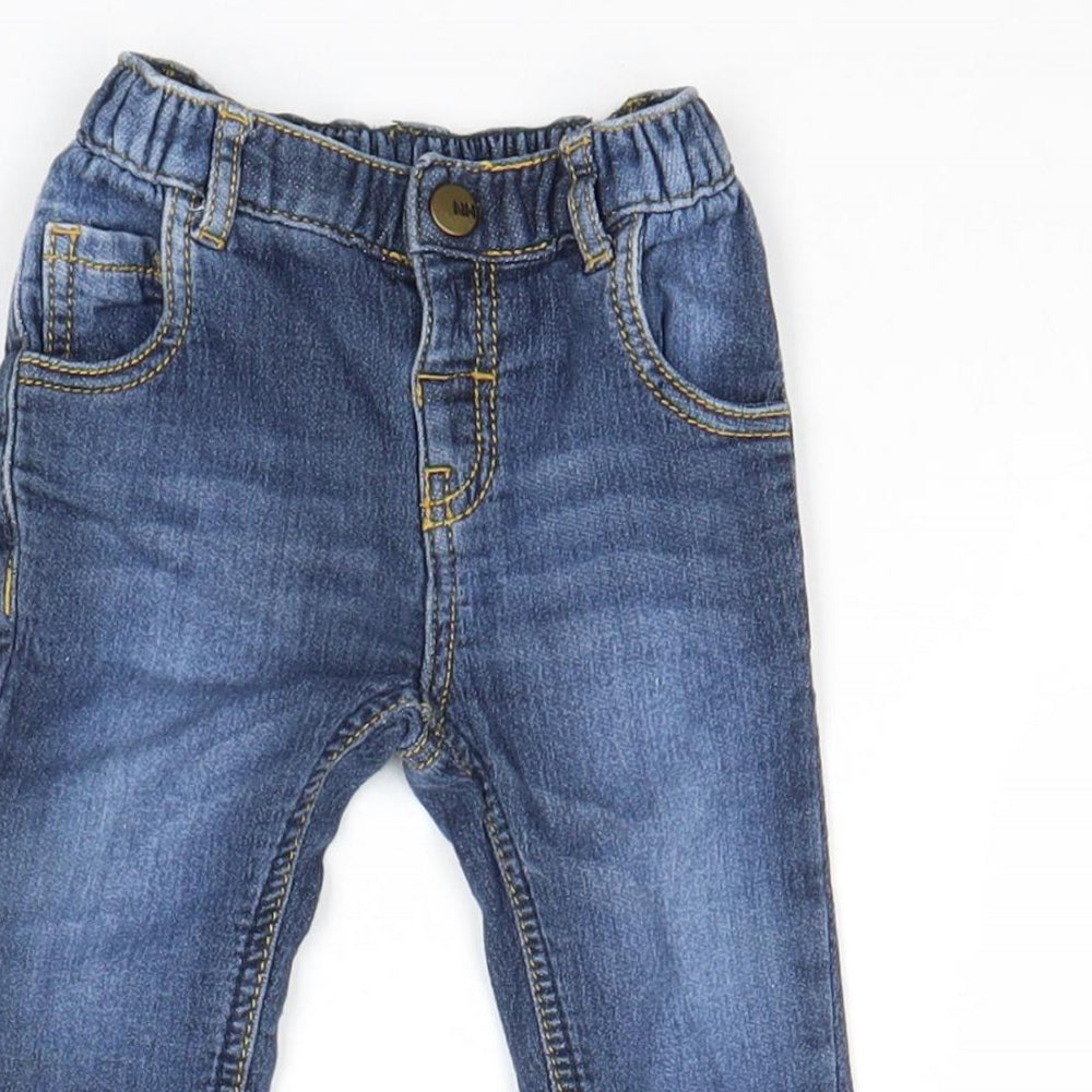 Nutmeg Boys Blue Cotton Jogger Jeans Size 3-6 Months Pullover