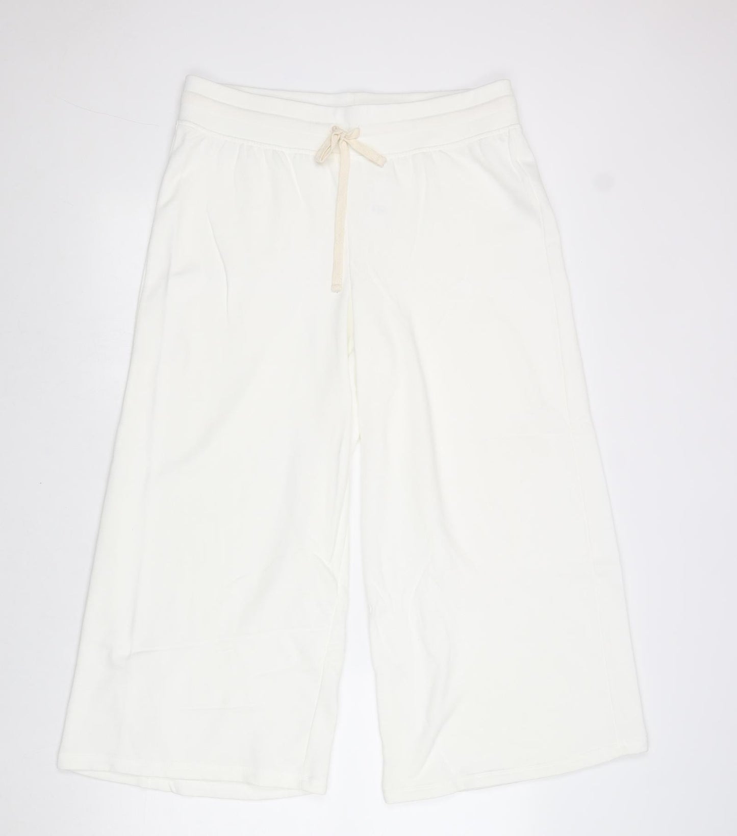 Gap Womens White Cotton Jogger Trousers Size L Regular Drawstring