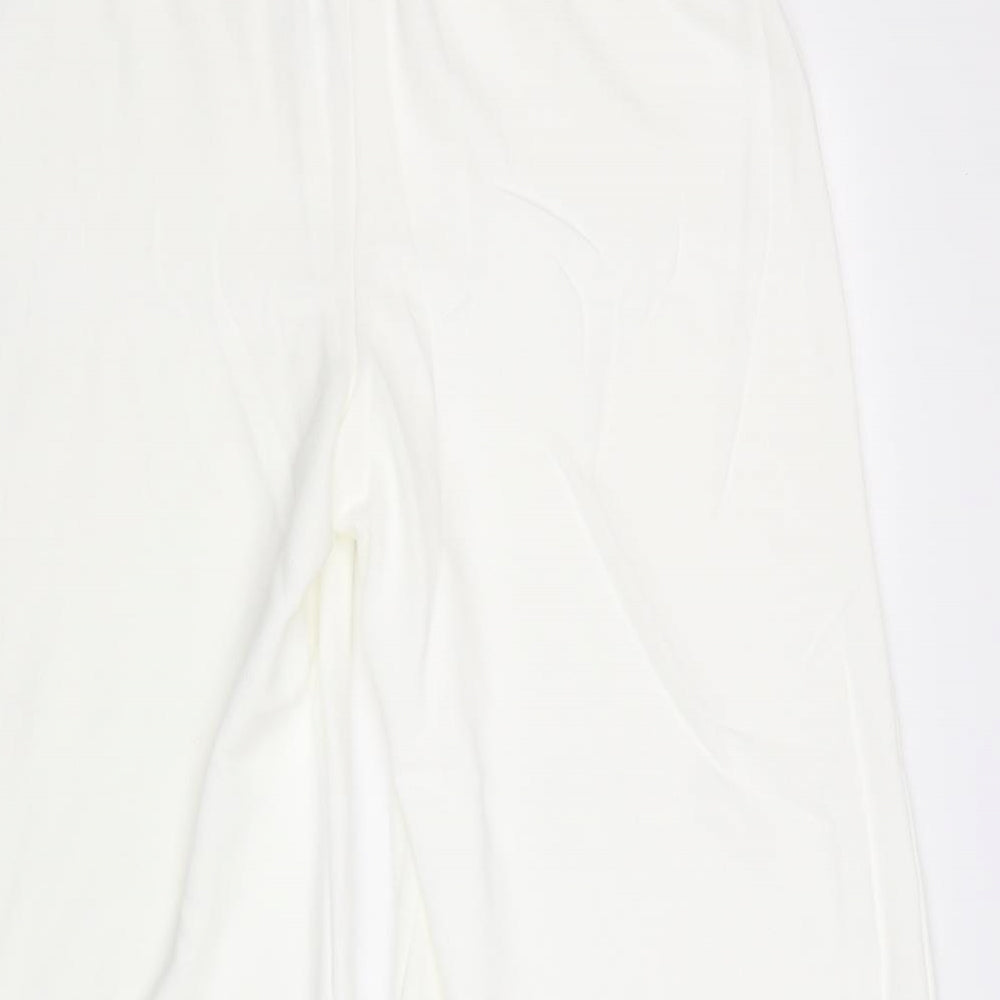 Gap Womens White Cotton Jogger Trousers Size L Regular Drawstring