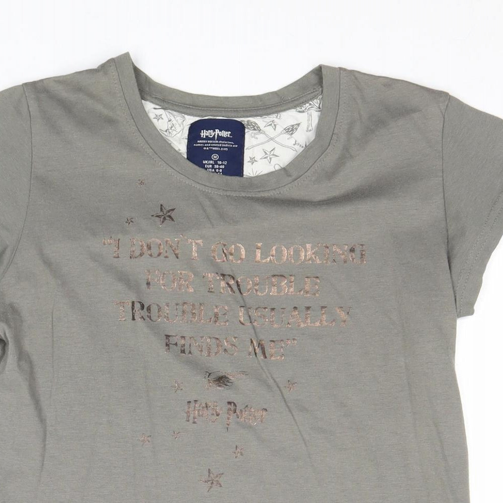 Primark Womens Grey Polyester Basic T-Shirt Size M Round Neck