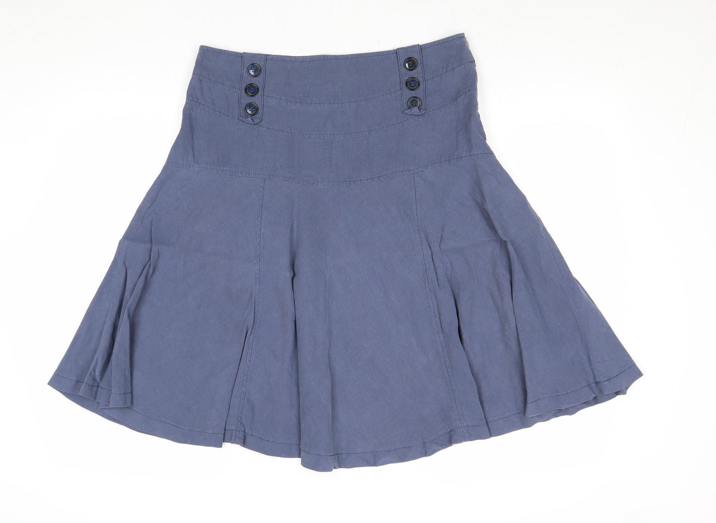 Autograph Womens Blue Silk A-Line Skirt Size 12 Zip