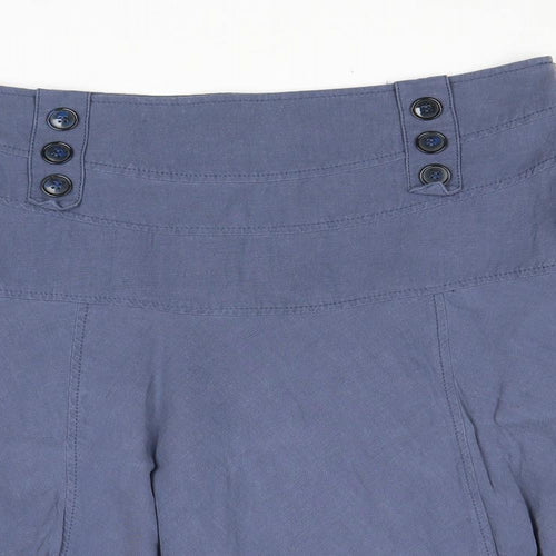 Autograph Womens Blue Silk A-Line Skirt Size 12 Zip