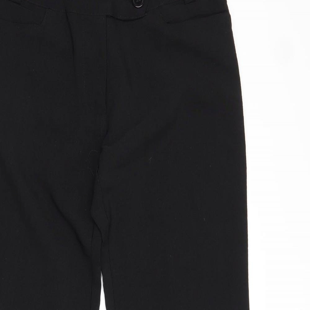 Ambiance Womens Black Polyester Trousers Size L Regular Zip