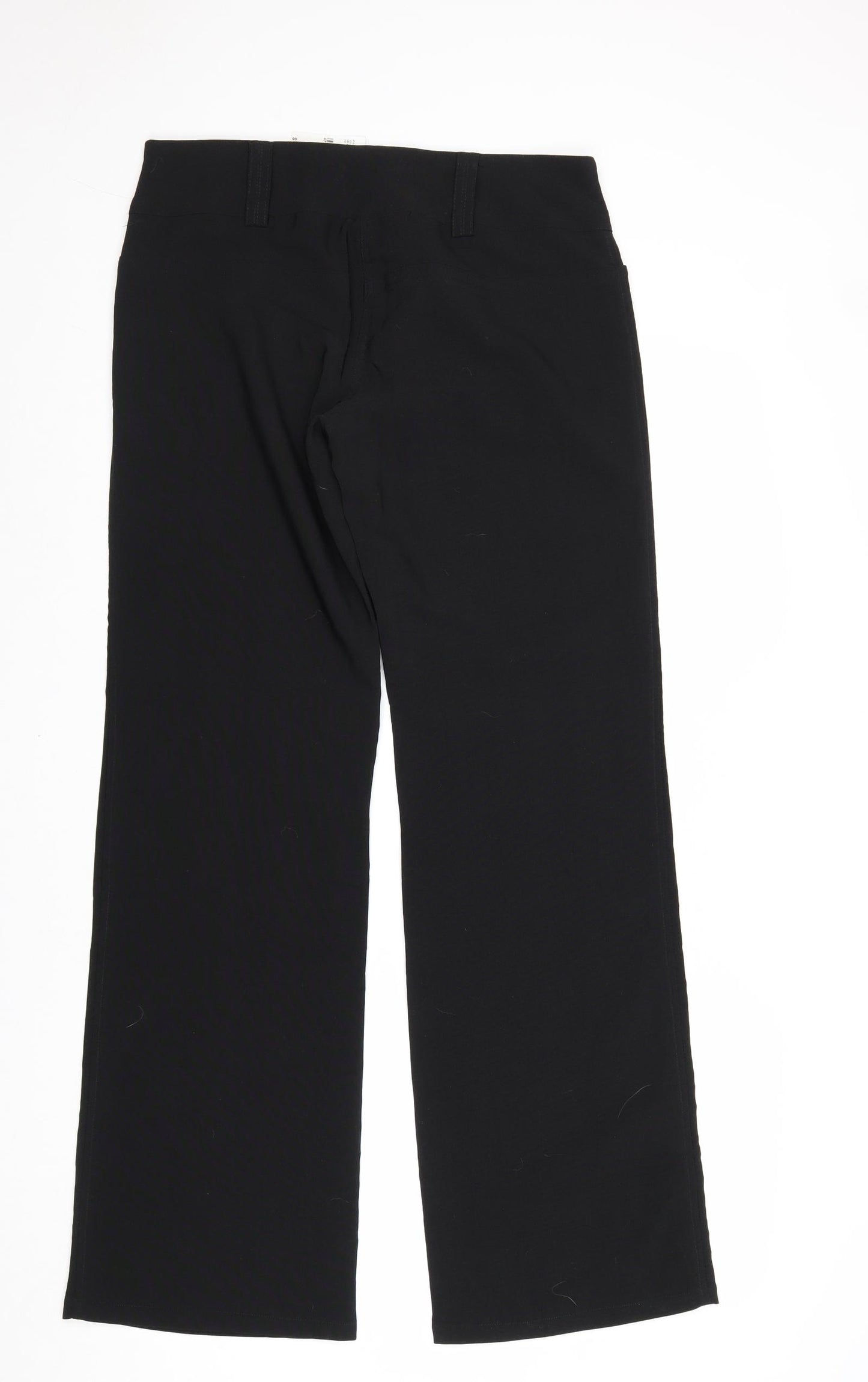 Ambiance Womens Black Polyester Trousers Size L Regular Zip