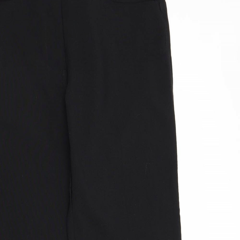 Ambiance Womens Black Polyester Trousers Size L Regular Zip