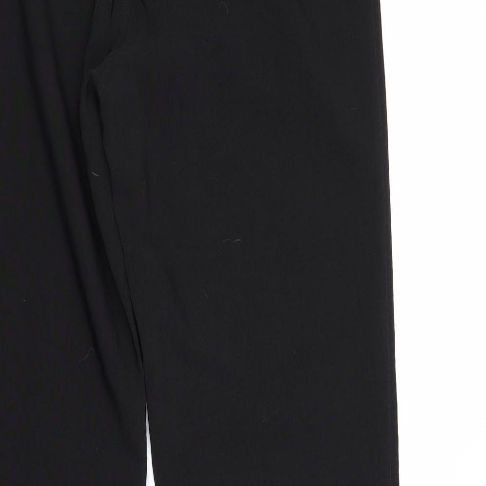 Ambiance Womens Black Polyester Trousers Size L Regular Zip