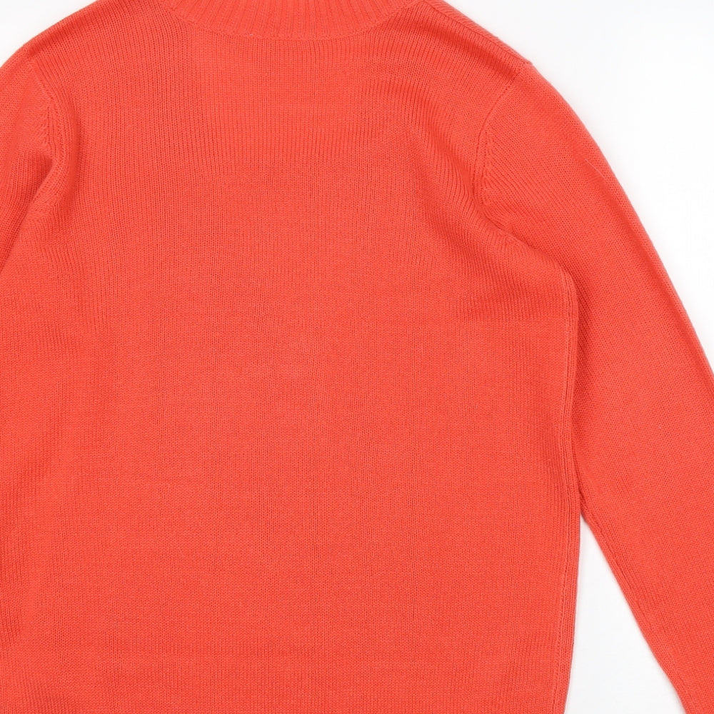 BPC Womens Red V-Neck Acrylic Pullover Jumper Size 12 - Size 12-14