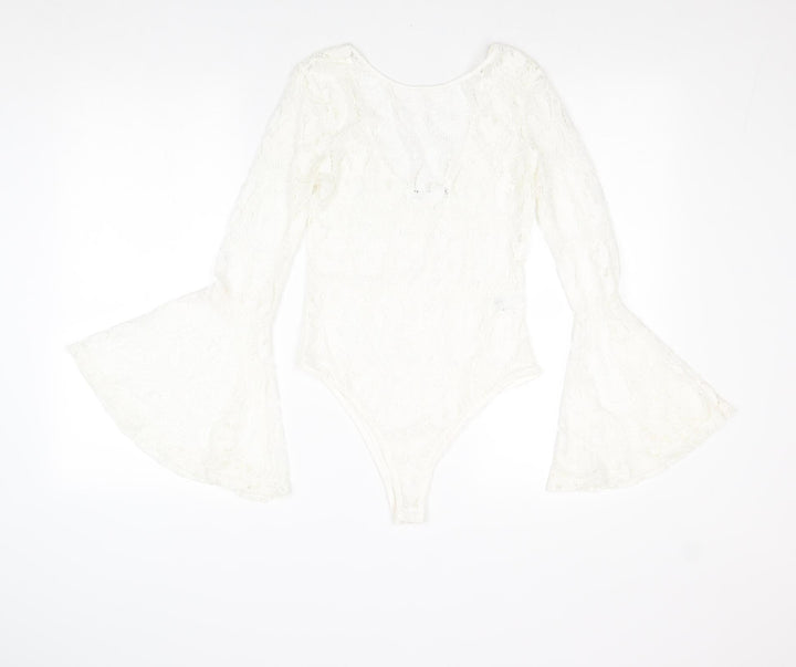 Seewe Womens Ivory Polyamide Bodysuit One-Piece Size S Snap - Size S-M