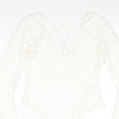 Seewe Womens Ivory Polyamide Bodysuit One-Piece Size S Snap - Size S-M