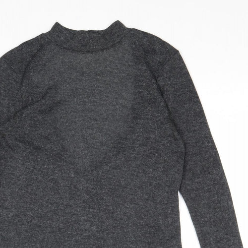 H&M Womens Grey Polyester Basic T-Shirt Size XS Round Neck - Open Back