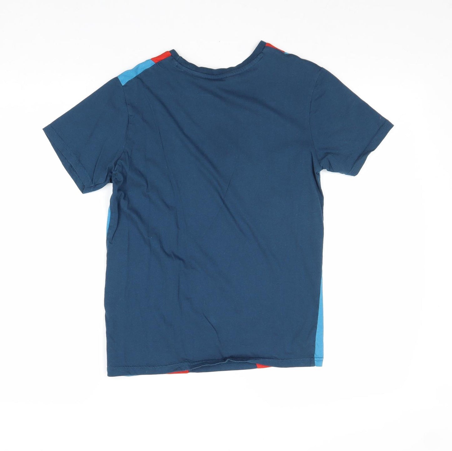 George Boys Blue Striped 100% Cotton Basic T-Shirt Size 12-13 Years Round Neck Pullover - New Icon