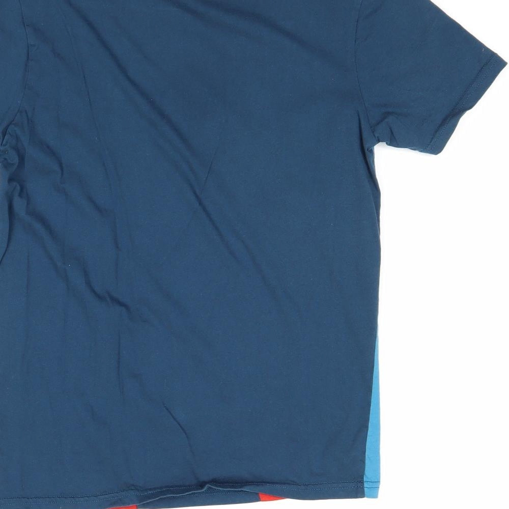 George Boys Blue Striped 100% Cotton Basic T-Shirt Size 12-13 Years Round Neck Pullover - New Icon