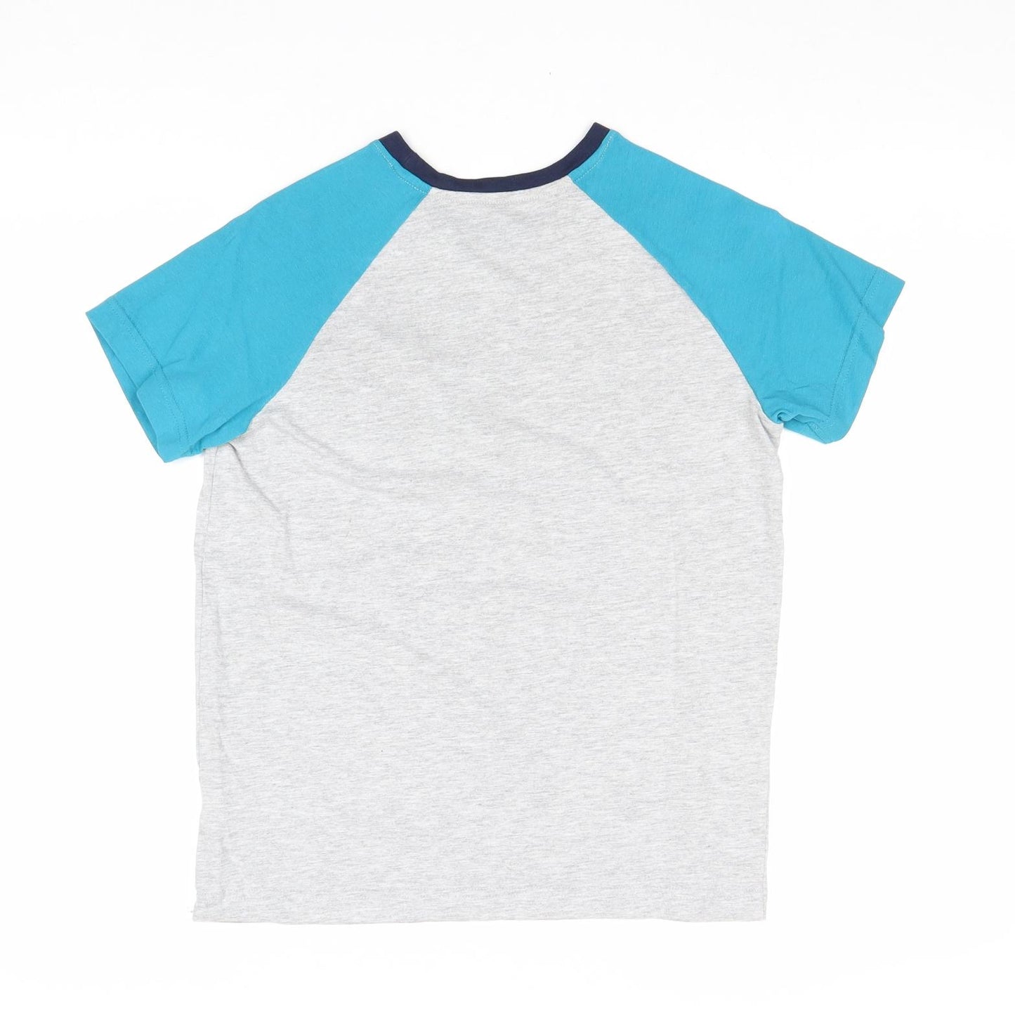 Matalan Boys Grey Viscose Basic T-Shirt Size 12 Years Round Neck Pullover - 85 Team Chill