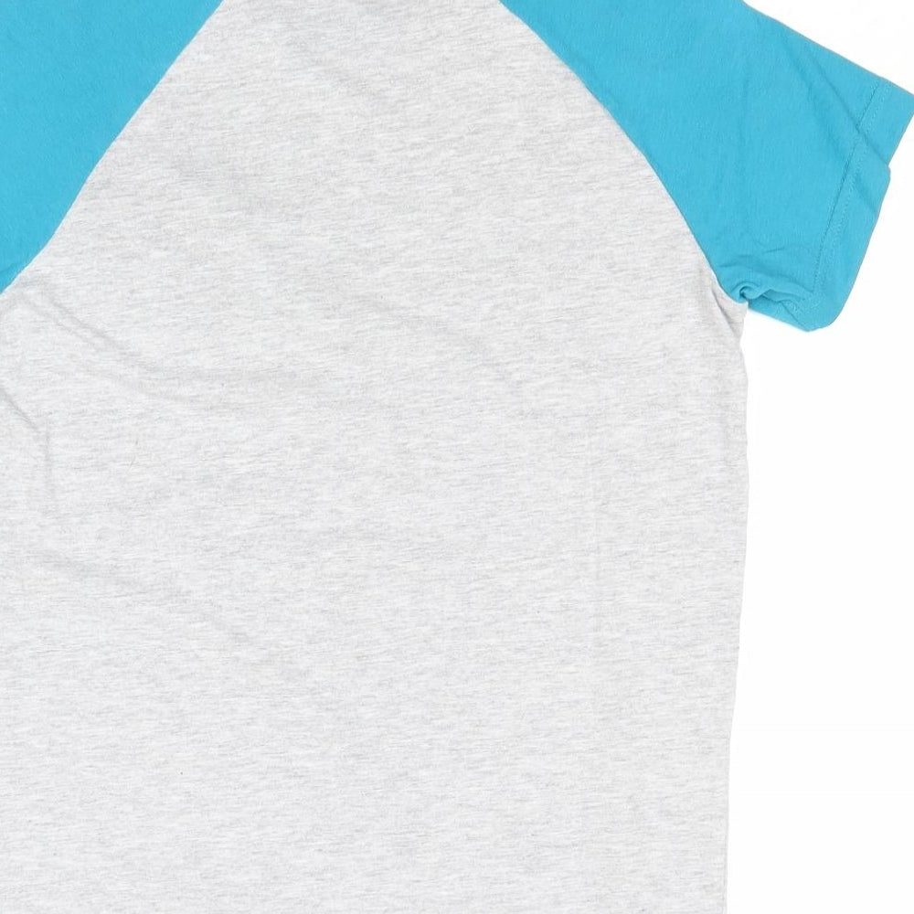 Matalan Boys Grey Viscose Basic T-Shirt Size 12 Years Round Neck Pullover - 85 Team Chill