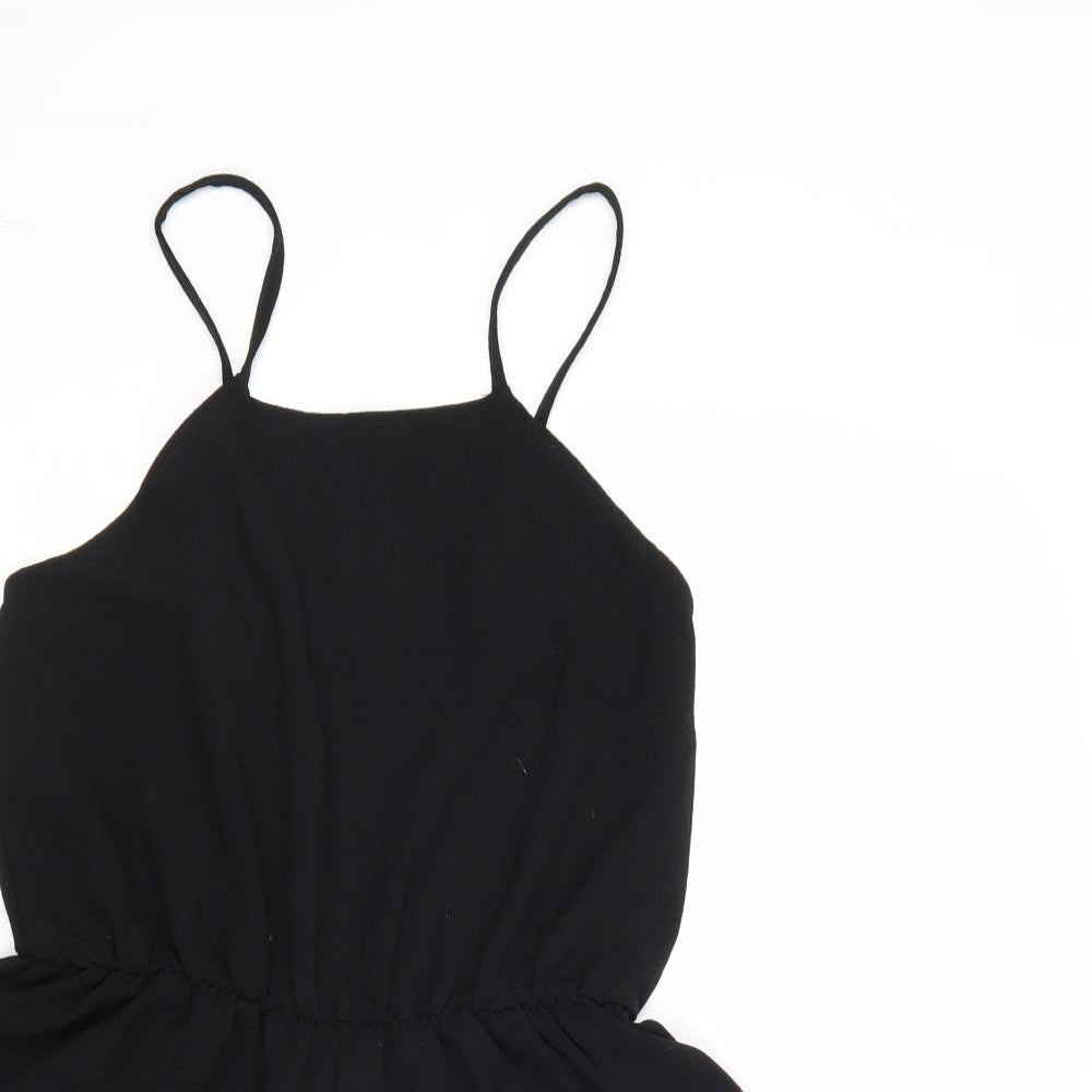 ASOS Womens Black Polyester Playsuit One-Piece Size 8 Zip