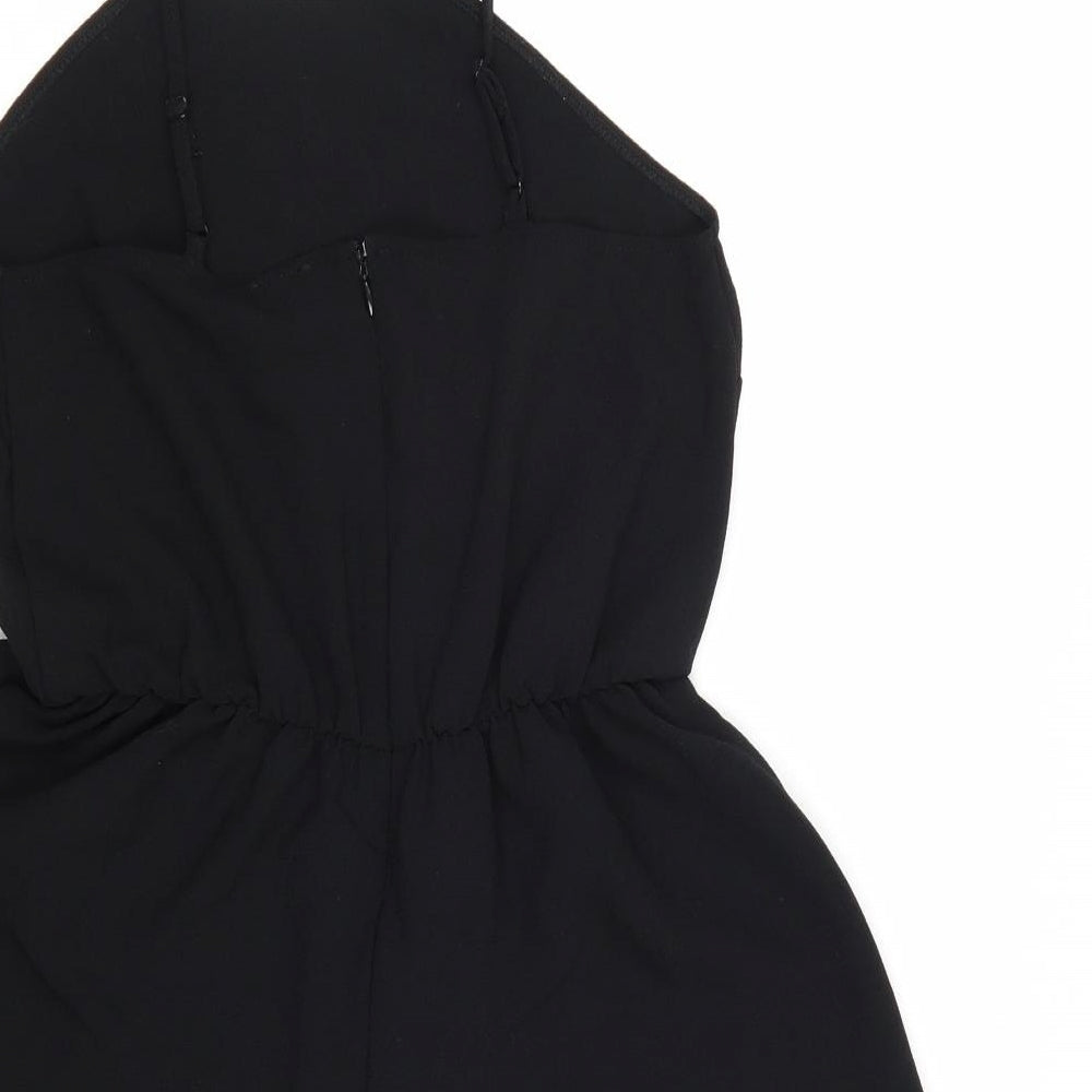 ASOS Womens Black Polyester Playsuit One-Piece Size 8 Zip