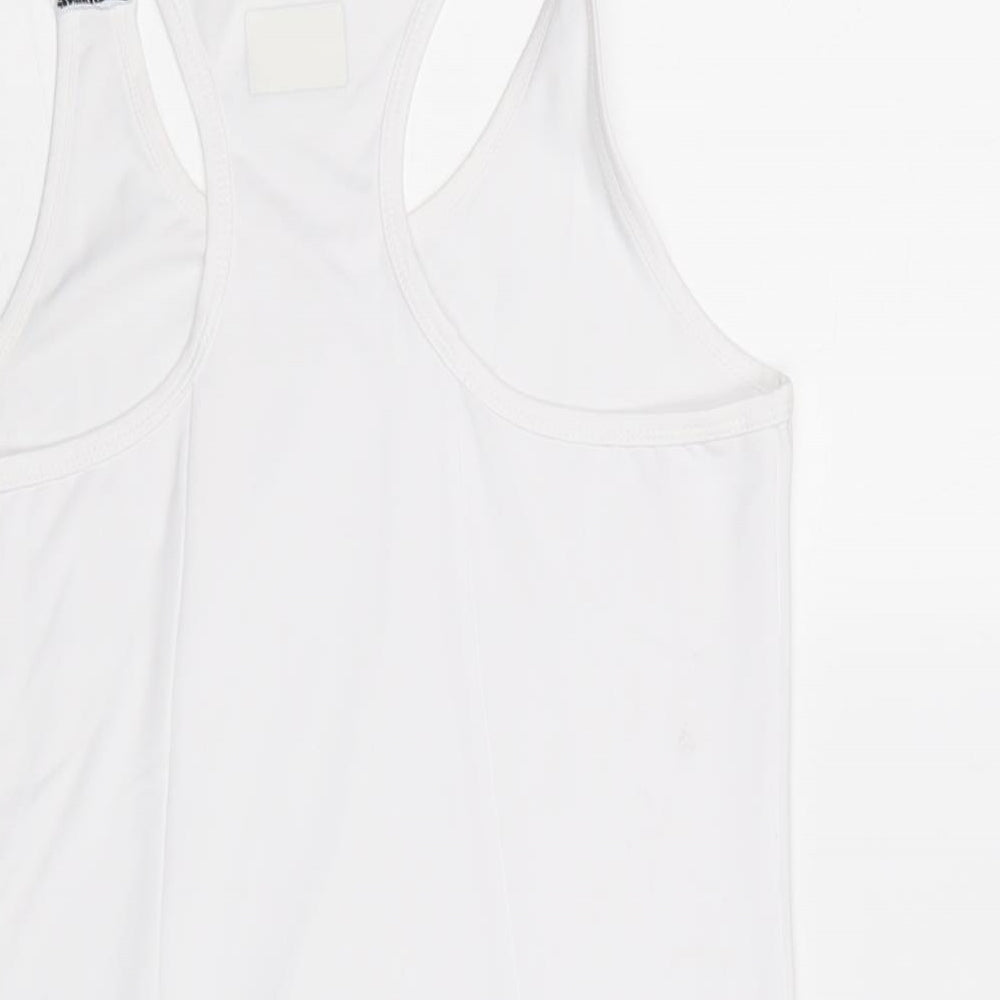 HIIT Womens White Polyester Basic Tank Size 8 Round Neck Pullover