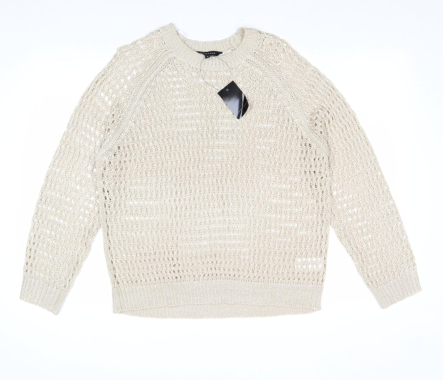 Peacocks Womens Gold Round Neck Acrylic Pullover Jumper Size M