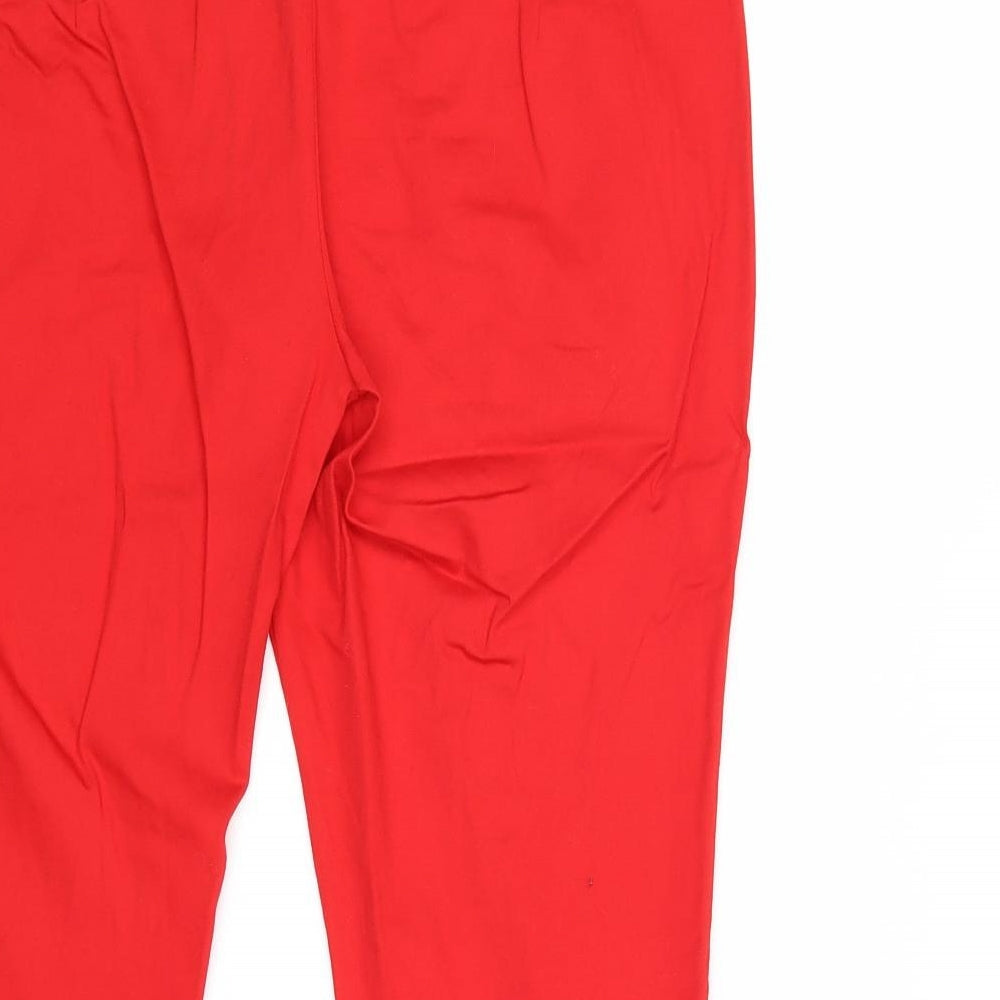 Atmosphere Womens Red Cotton Cropped Trousers Size 14 Regular Zip