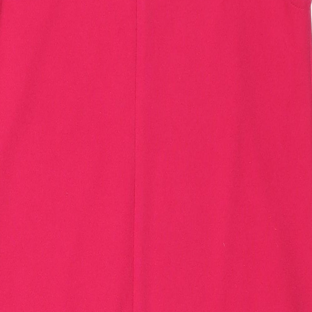 Roman Womens Pink Polyester A-Line Size 10 V-Neck Zip