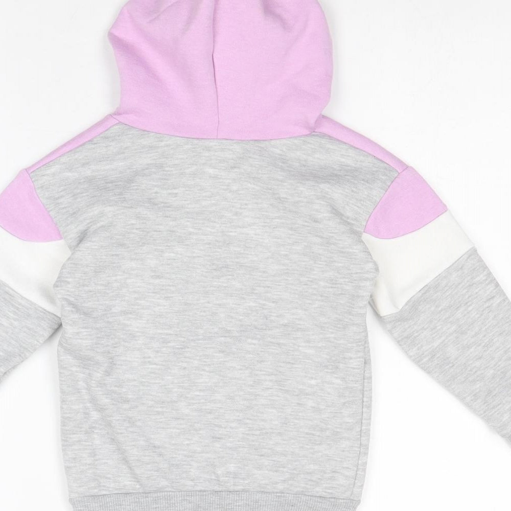 Matalan Girls Grey Striped Polyester Pullover Hoodie Size 2-3 Years Pullover - Smile